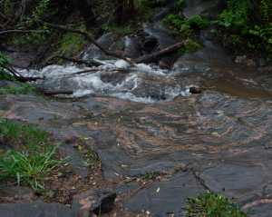 Granite flowing into water